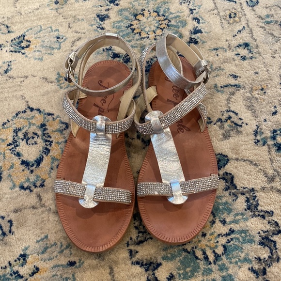 Free People Silver Grecian sandals with leather and rhinestones - Picture 3 of 7